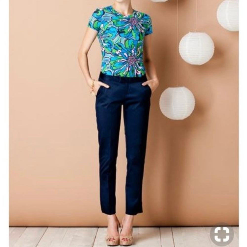 Lilly Pulitzer Elaina Cigarette Pants in True Navy - EUC